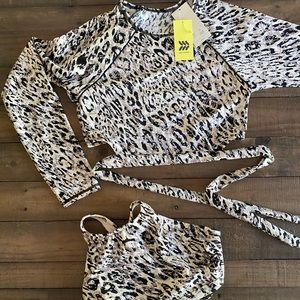 NWT rash guard & NWOT bikini top
